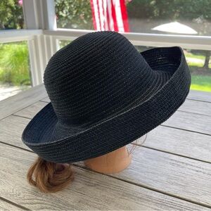 Talbots Black Rolled Brim Hat
